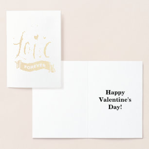 Love Forever Valentine, Love Heart and Ribbon, ZFJ Foil Card