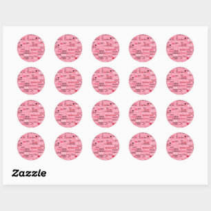 Love Forever - Valentine's Day Typography Pattern Classic Round Sticker