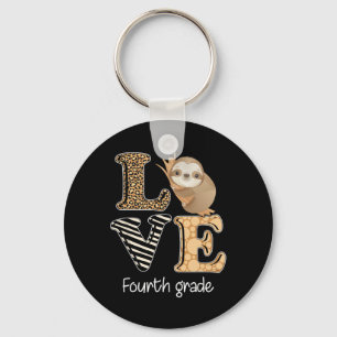 Love Fourth Grade Sloth 4th Grade Teacher Ck To Sc Key Ring