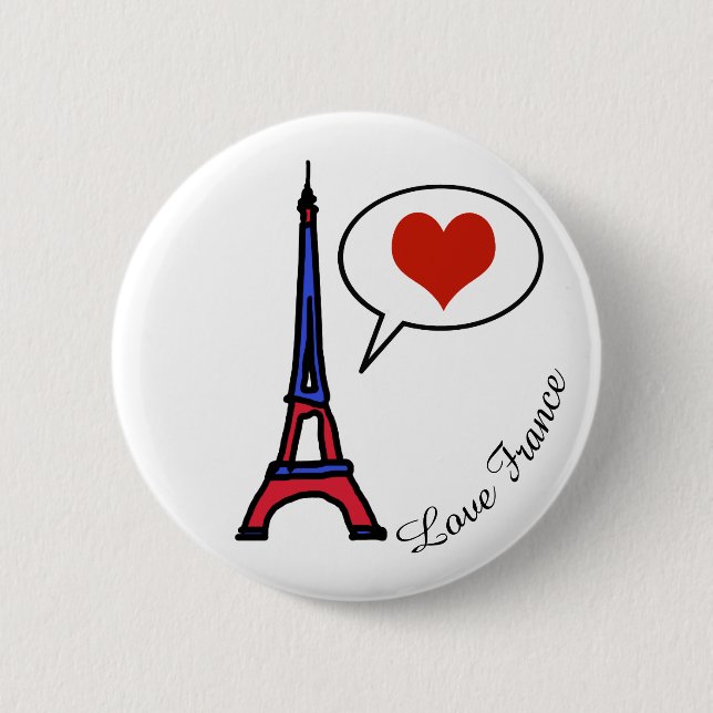 love France 6 Cm Round Badge (Front)