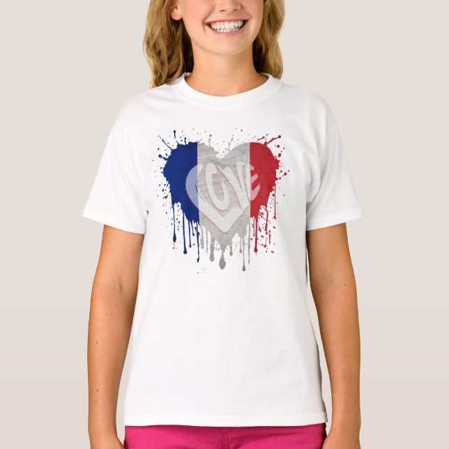 Love France Flag T-Shirt (Front)