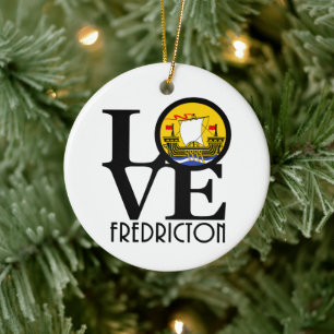 LOVE Fredricton New Brunswick Ceramic Tree Decoration