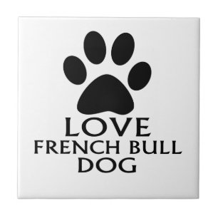 LOVE FRENCH BULLDOG DOG DESIGNS TILE