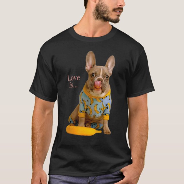 Love French Bulldog  Frenchie Mum Dad Dog Puppy Pe T-Shirt (Front)