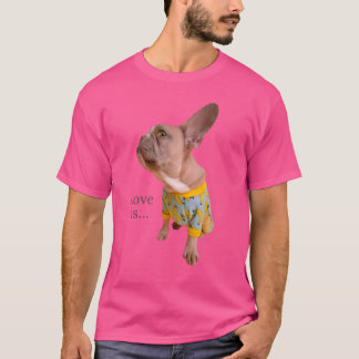 Love French Bulldog  Frenchie Mum Dad Dog Puppy Pe T-Shirt