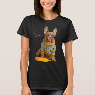 Love French Bulldog  Frenchie Mum Dad Dog Puppy Pe T-Shirt