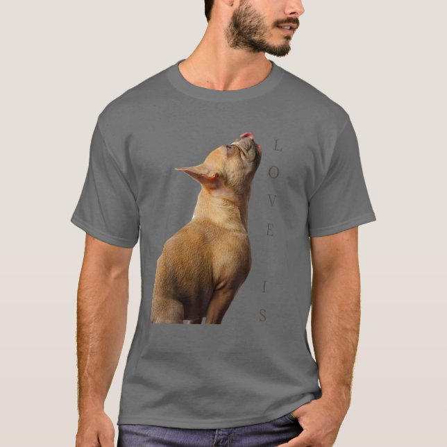 Love French Bulldog Frenchie Mum Dad Dog Puppy Pet T-Shirt (Front)