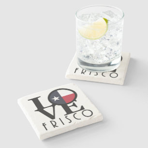 LOVE Frisco Texas Stone Coaster