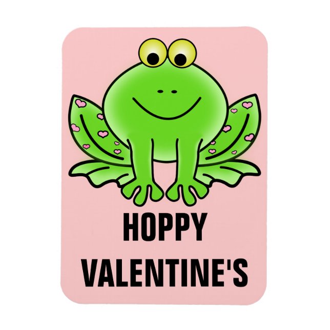 Love Frog Funny Greeting: Hoppy Valentine's Day Magnet (Vertical)
