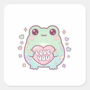 Love Frog Sticker Cute Frog Holding Heart Romantic