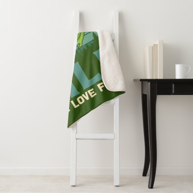 Love Frogs Sherpa Blanket (In Situ)
