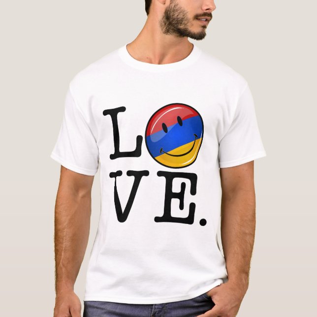 Love From Armenia Smiling Flag T-Shirt (Front)