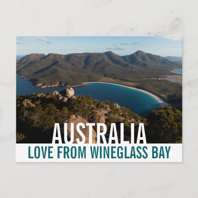 Love From Australia Tasmania Wineglass Bay Postcard (Front)