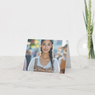 LOVE FROM BAVARIA - Beautiful Bavarian Girl Thank You Card
