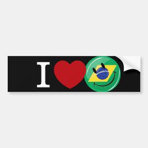 Love from Brazil Smiling Face Bumper Sticker