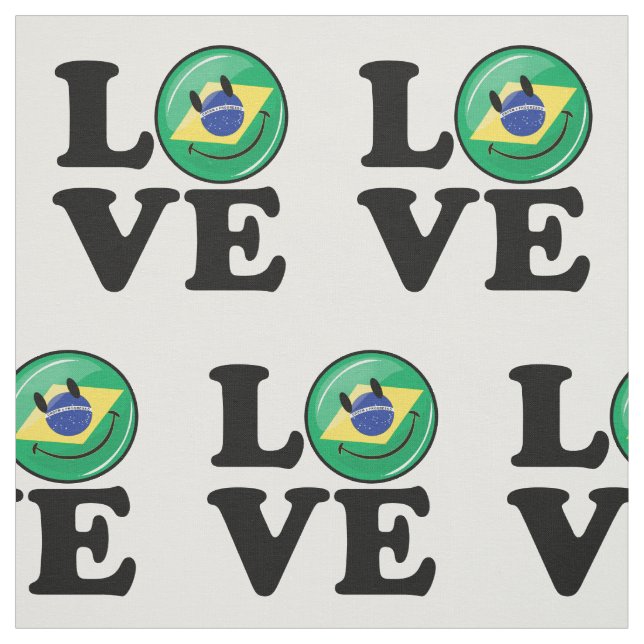 Love from Brazil Smiling Face Fabric (Swatch)