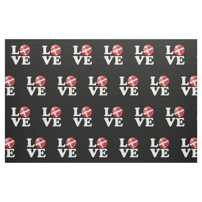 Love From Denmark Smiling Flag Fabric (Fat Quarter)