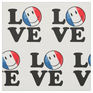 Love From France Smiling Flag Fabric
