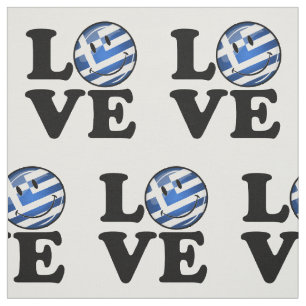 Love From Greece Smiling Flag Fabric