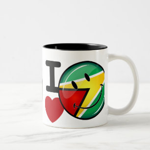 Love From Guyana Smiling Guyanese Flag Two-Tone Coffee Mug