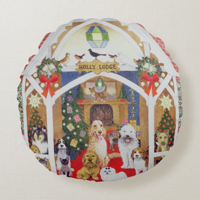 Love from Holly Lodge Round Cushion (Front)