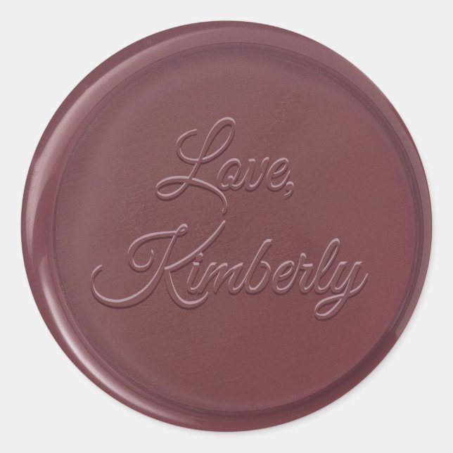Love From Pearl Gray Wax Seal Sticker (Front)