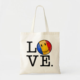 Love From Romania Smiling Flag Tote Bag
