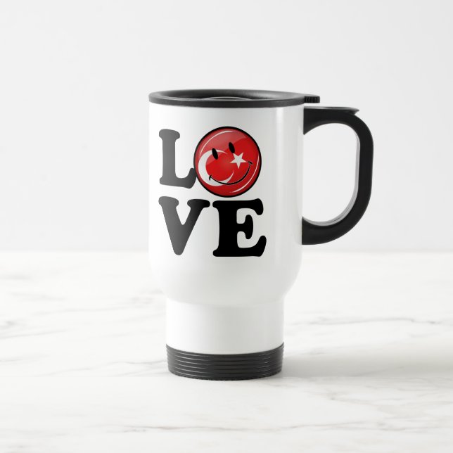 Love From Turkey Smiling Flag Travel Mug (Right)