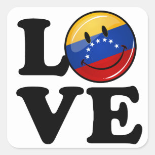 Love From Venezuela Smiling Flag Square Sticker