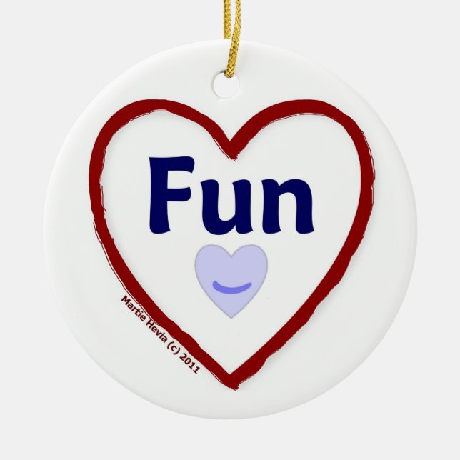 Love Fun Ceramic Tree Decoration (Front)