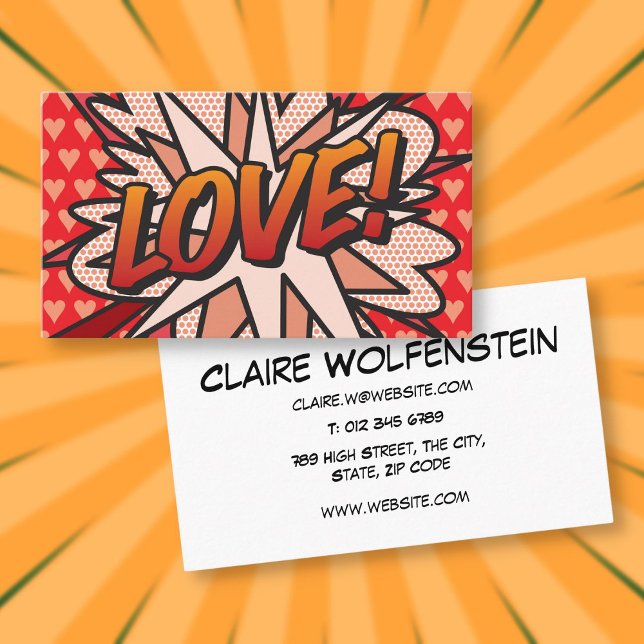 LOVE Fun Modern Cool Comic Book Business Card (LOVE Fun Modern Cool Comic Book Business Card)