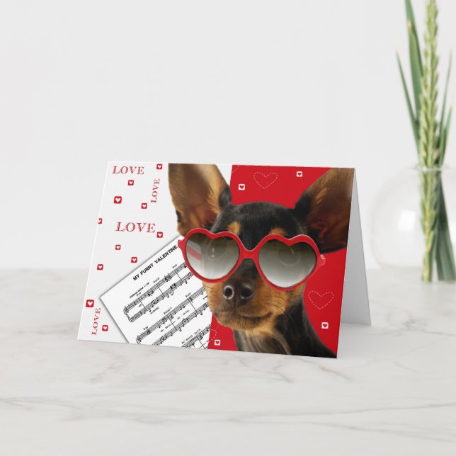 Love. Funny Dog Valentine's Day Custom Holiday Card (Front)
