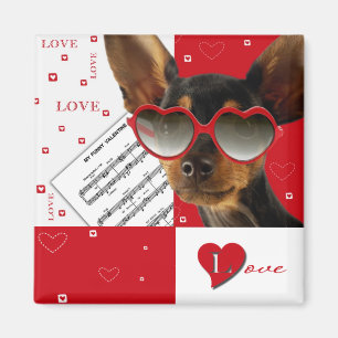 Love. Funny Dog Valentine's Day Gift Magnet
