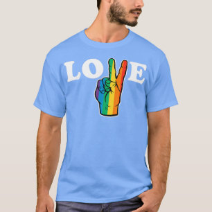 Love Funny Peace Sign Hand Gay LGBT Pride Month Su T-Shirt