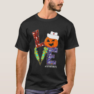 Love Future Nurse Life Nurse Halloween Scary Pumpk T-Shirt