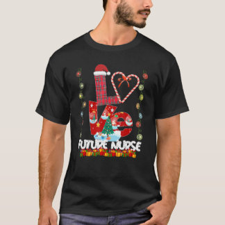 Love Future Nurse Santa Hat Candy Xmas Pajama T-Shirt