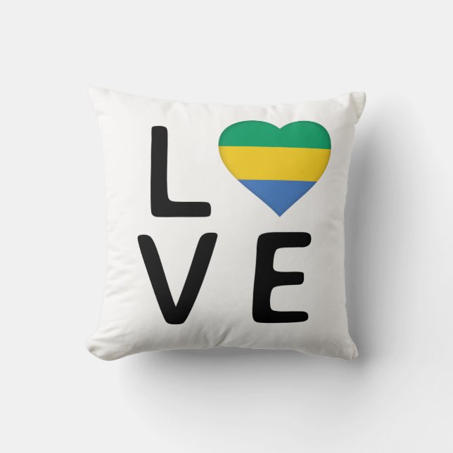 Love - Gabon Flag Cushion (Front)