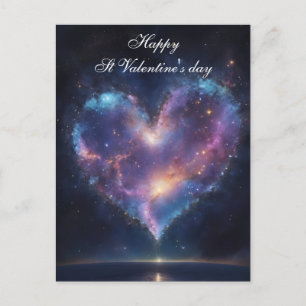 Love Galaxy Starry Heart  Valentine Holiday Postcard