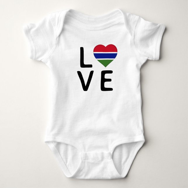 Love - Gambia Flag Baby Bodysuit (Front)