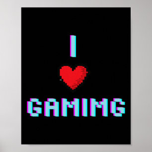 Love Gaming Video Game Heart Gamer  Poster