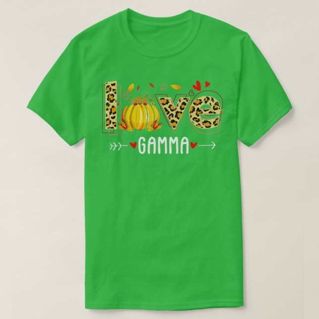 Love Gamma Leopard Print Pumpkin Halloween Cute Gr T-Shirt (Design Front)