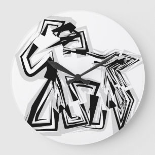 LOVE GEOMESKY ANIMALS horse BY MASANSER Large Clock