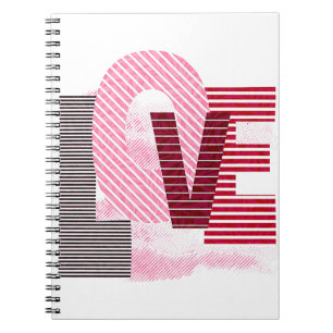 Love Geometric Magenta Letter Notebook