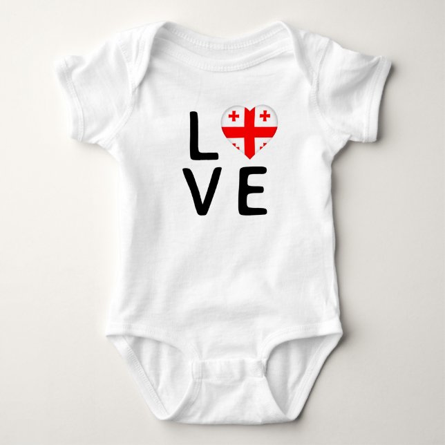 Love - Georgia Flag Baby Bodysuit (Front)
