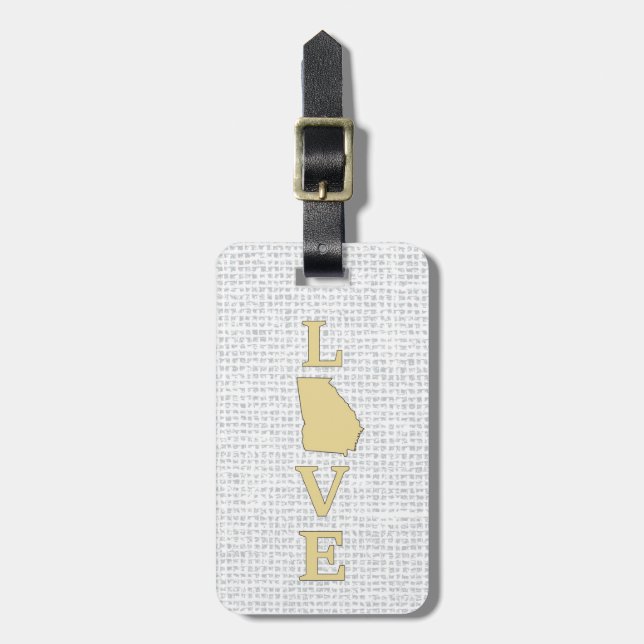 LOVE Georgia State Map Luggage Tag (Front Vertical)