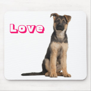 Love German Shepherd Puppy Dog Computer Mousepad