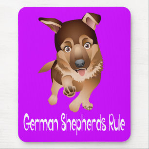 Love German Shepherd Puppy Dog Purple Mousepad