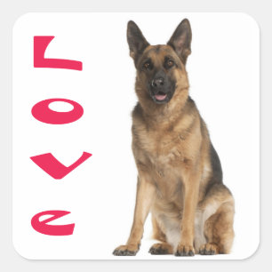 Love German Shepherd Puppy Dog Stickers
