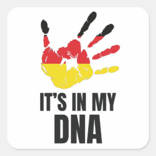 Love Germany German Pride In My DNA German Family Square Sticker