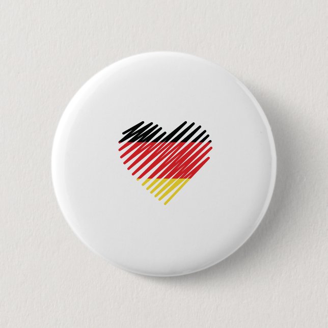 Love Germany Pride 6 Cm Round Badge (Front)